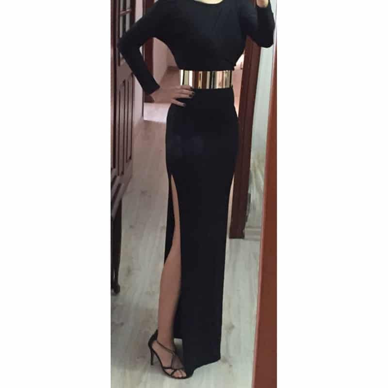 Ceinture large en métal doré et brillant pour femmes – Image 4