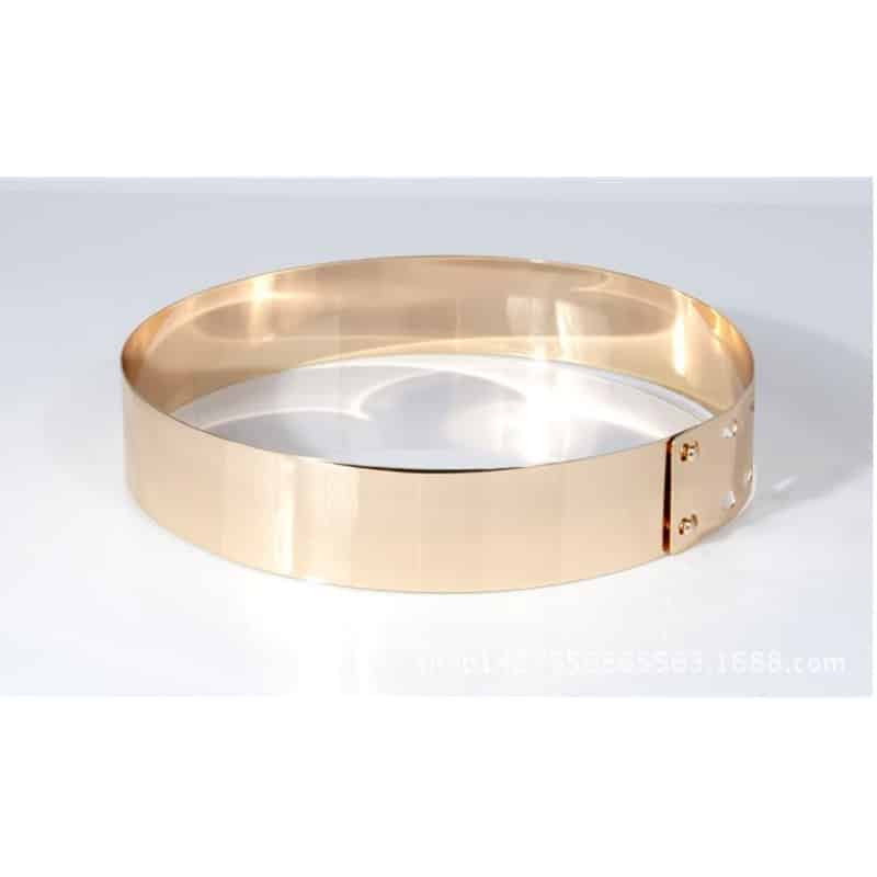 Ceinture large en métal doré et brillant pour femmes – Image 6